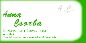 anna csorba business card